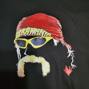 NEW Hulk Hogan Black Tshirt Short Sleeve Sz XL "Hulkamania" WWE Wrestling WWF